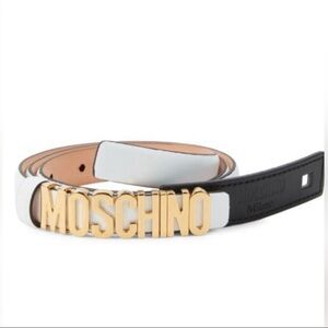 Moschino White Skinny Belt - Price Firm